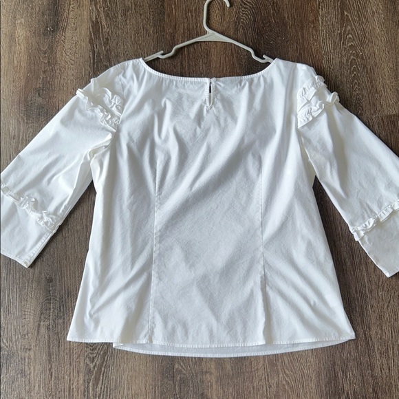 Talbots White Ruffle Trim Top - Picture 7 of 8